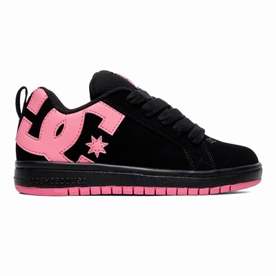 DC Court Graffik Kid's Black/Pink Sneakers Australia Sale ZMQ-756